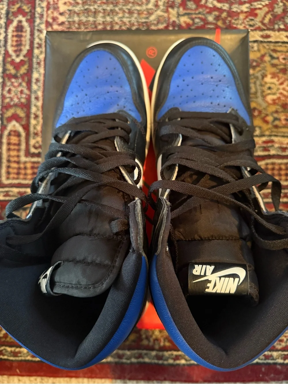 Jordan 1 Retro High Royal Toe— Black/White/Royal Blue Sneakers